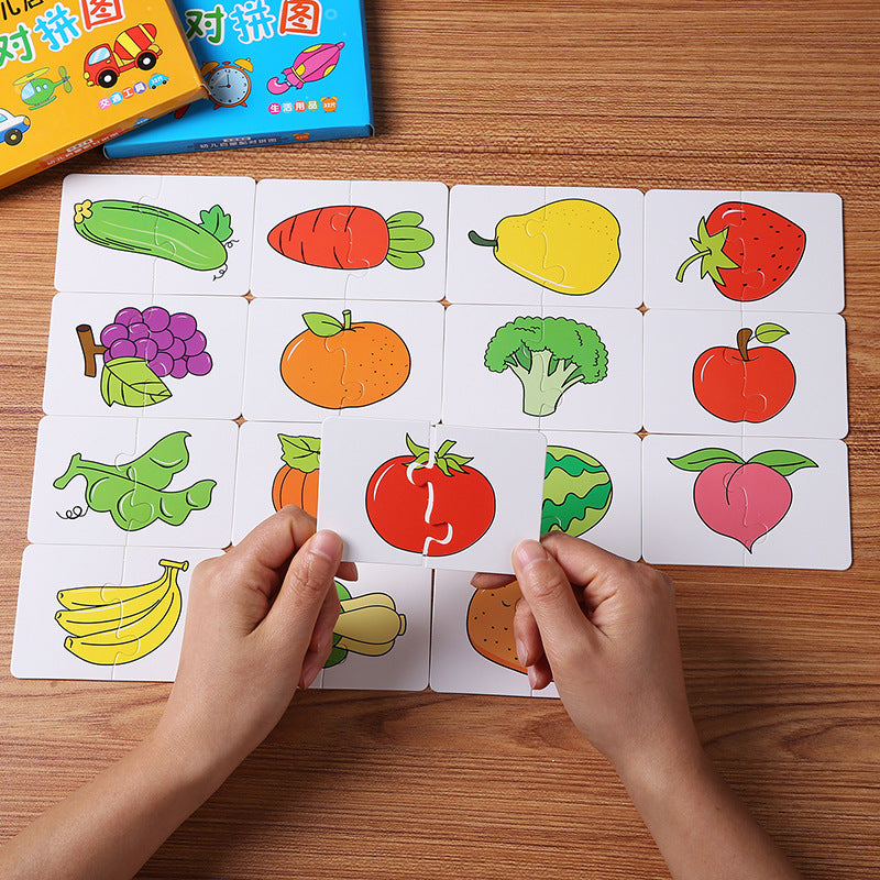 Early Montessori Education Puzzle Toys, Jigsaw Animal Color Shape cards