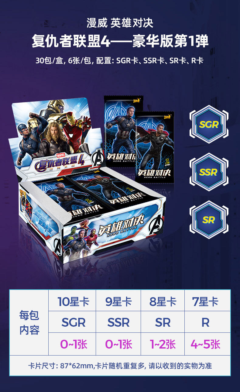 Marvel Card Avengers Set Card Spider-Man, Iron Man