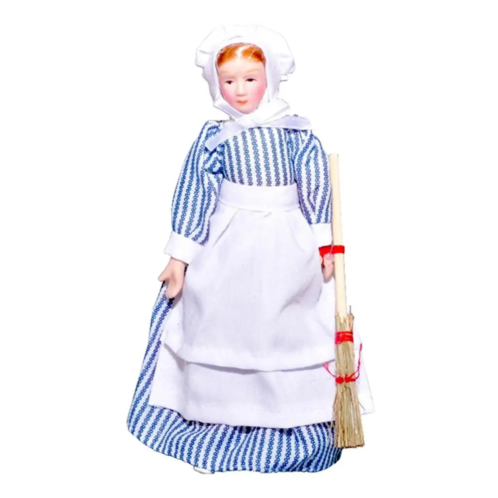 1/12 Dollhouse Miniature Porcelain Doll People Model Beautiful Boy Girl Decor