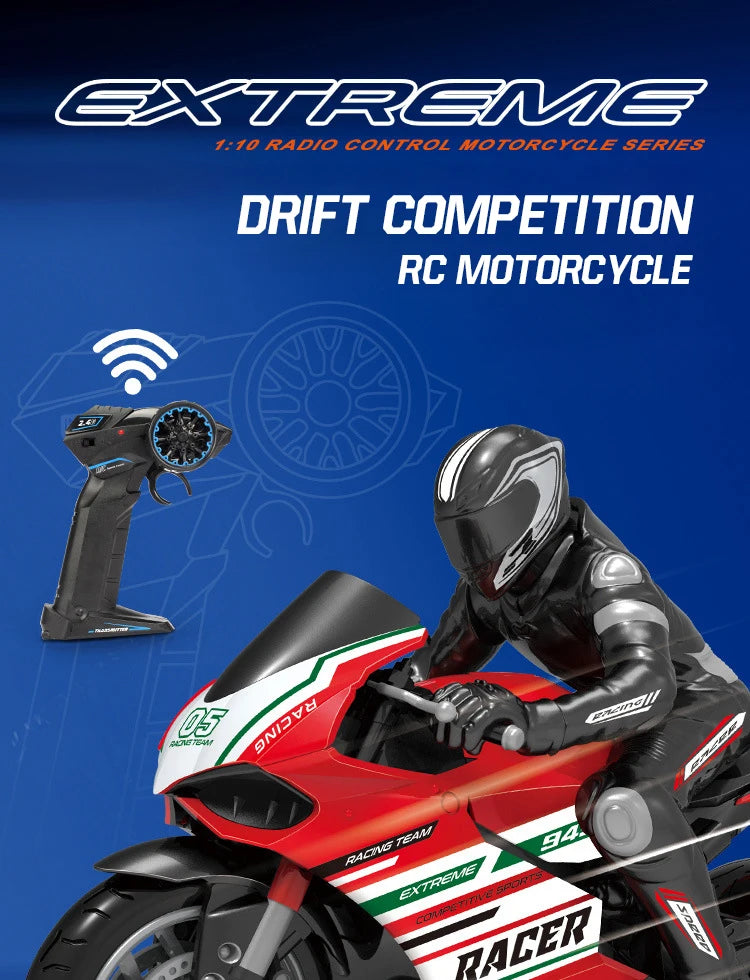 RC Motorcycles Toys, 1/6 Electric, High Speed 4CH Remote Control