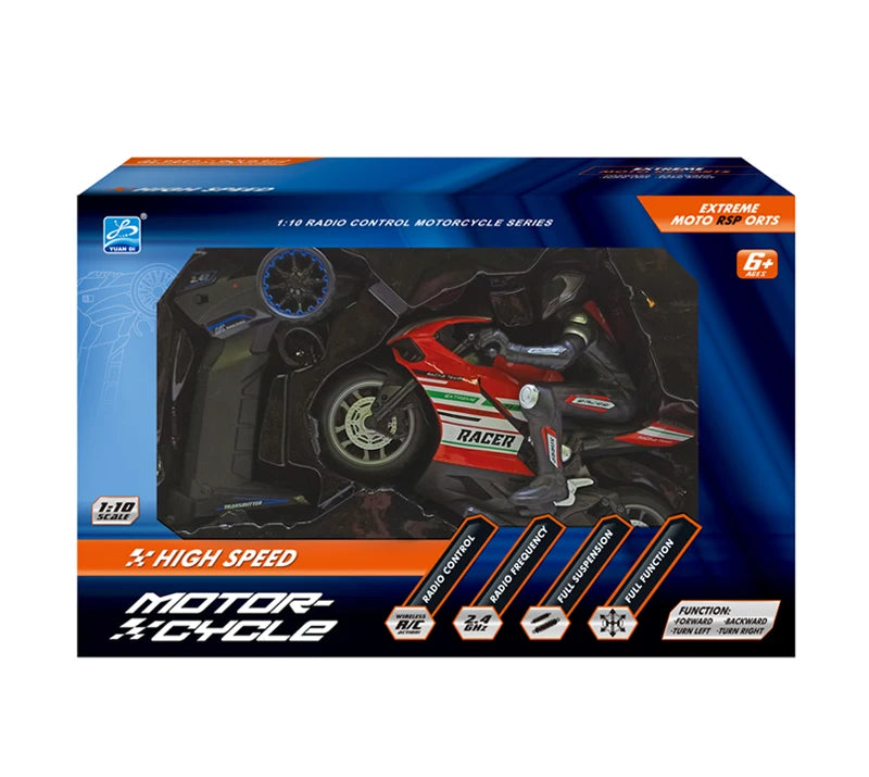 RC Motorcycles Toys, 1/6 Electric, High Speed 4CH Remote Control