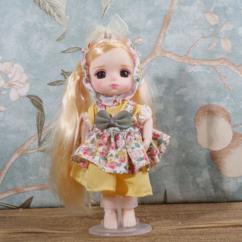 16cm BJD Doll Full Set 13 Moveable Joint Dolls Cartoon Dress Bjd Toy