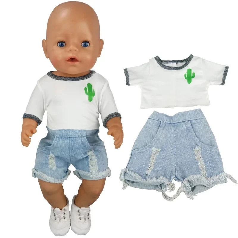 38cm Doll Clothes Pants Elephant Set for 17 Inch Doll Pajama Set Toys Wear