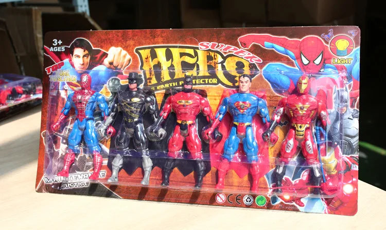 Spider-Man Batman Superman Iron Man Model set