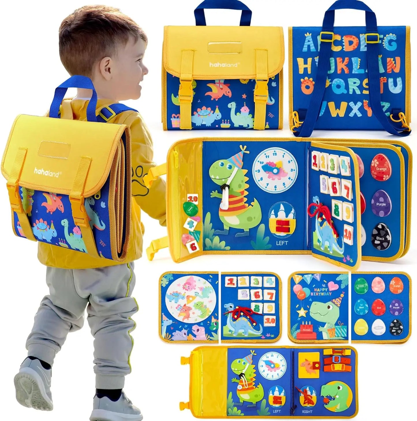 Toddler Busy Board Montessori Toys Learning Educational Activities Travel Toy Dinosaur
