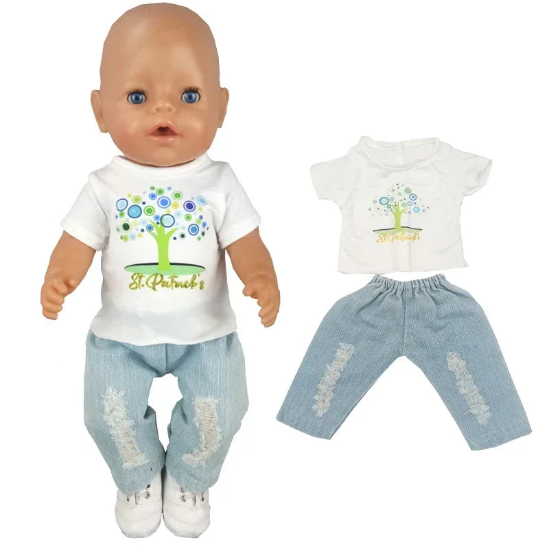 38cm Doll Clothes Pants Elephant Set for 17 Inch Doll Pajama Set Toys Wear