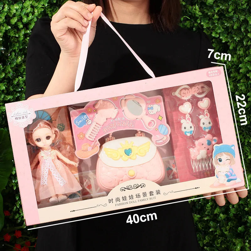 Toys BJD Doll for Girls Gifts Princess Bag Pet Shop Bicycle Joint Movable Full Set