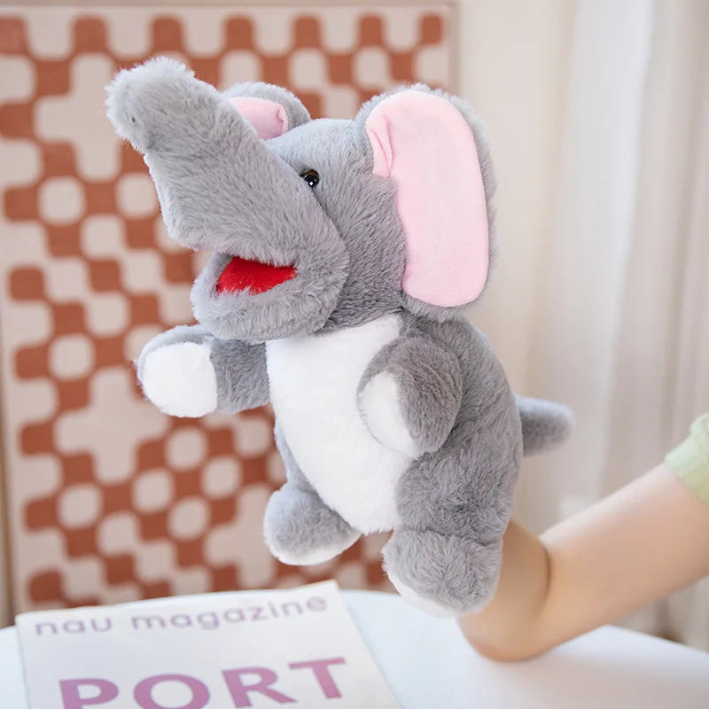 Stuffed Plush Animals Toys Hand Finger Story Puppet Lion Elephant Bunny Monkey