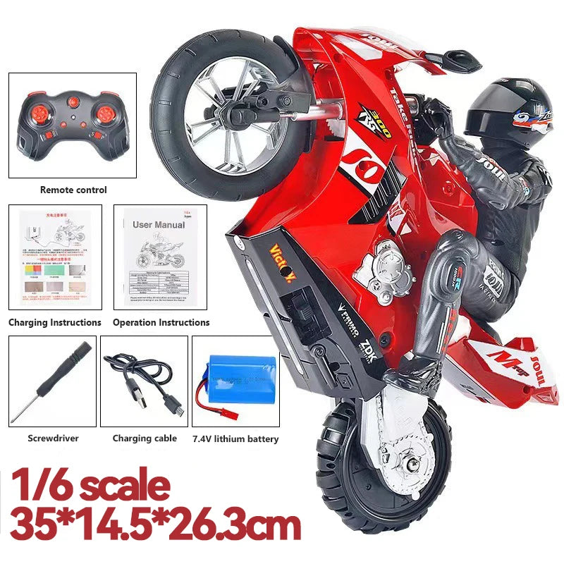 RC Motorcycles Toys, 1/6 Electric, High Speed 4CH Remote Control