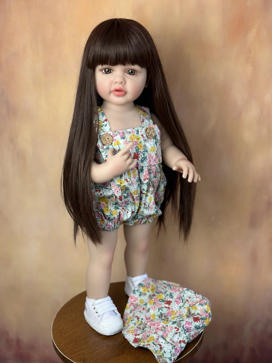 BZDOLL 55CM 22Inch Can Stand Reborn Baby Doll Soft Silicone Body Princess