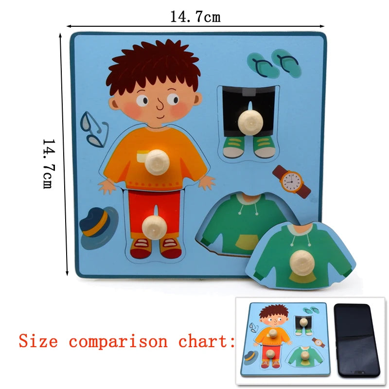 Children Hand Scratch Board Game, 3D Puzzle Early Education Matching Board Game