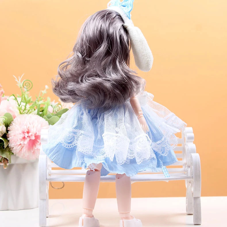 30CM Movable Joint Doll Girl Dress Up DIY Toys Cute Safety Baby Doll Babies
