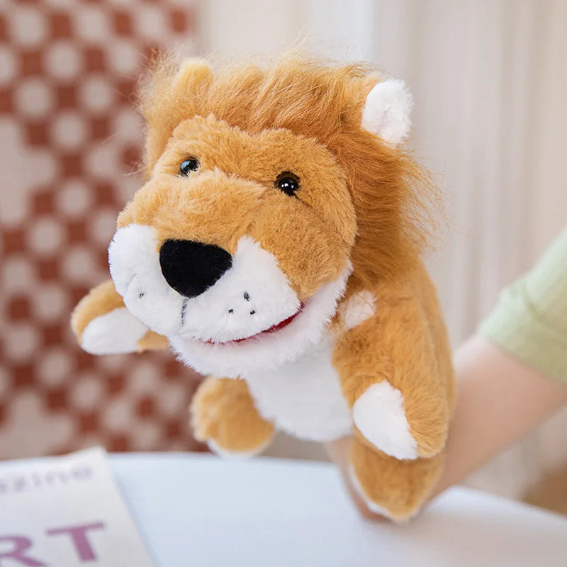 Stuffed Plush Animals Toys Hand Finger Story Puppet Lion Elephant Bunny Monkey
