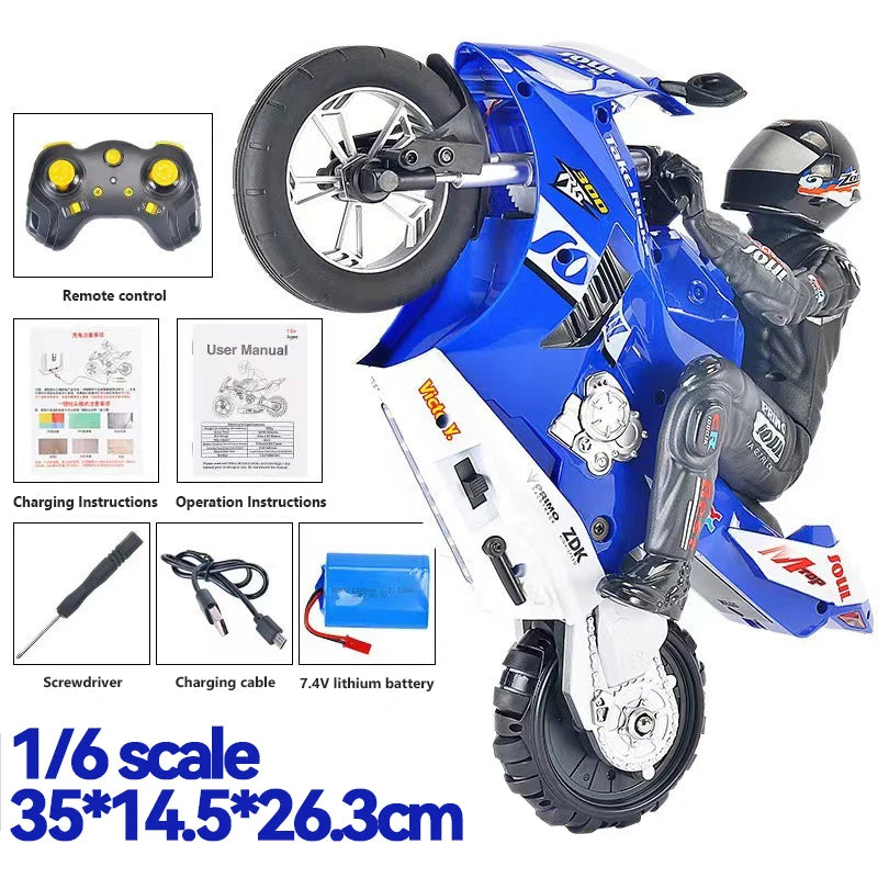 RC Motorcycles Toys, 1/6 Electric, High Speed 4CH Remote Control