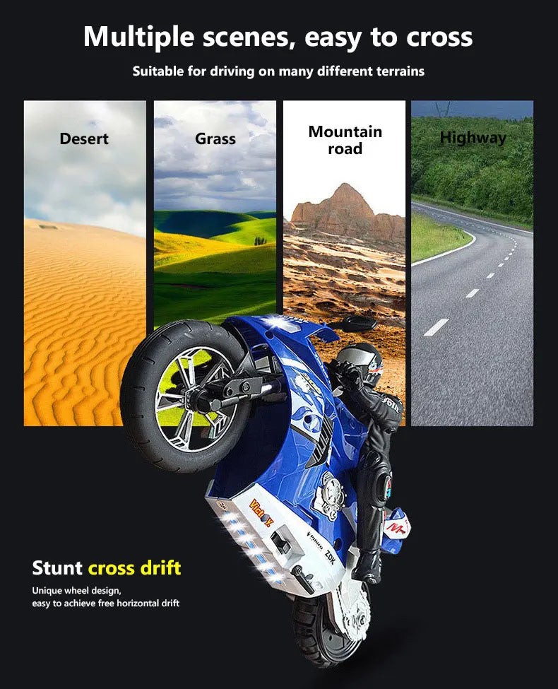 RC Motorcycles Toys, 1/6 Electric, High Speed 4CH Remote Control