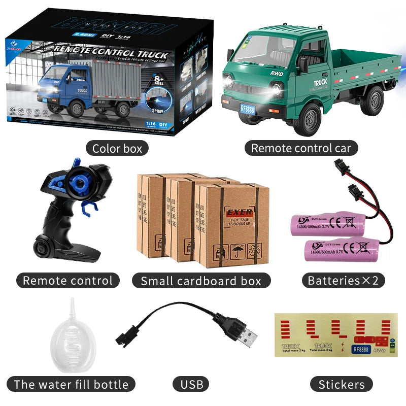 1:16 2.4GHZ RC Car Simulation Climbing Truck With Spray and LED Lights