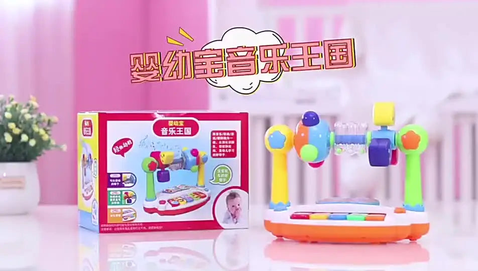Kids Rotating Music Piano Keyboard With Light Sound