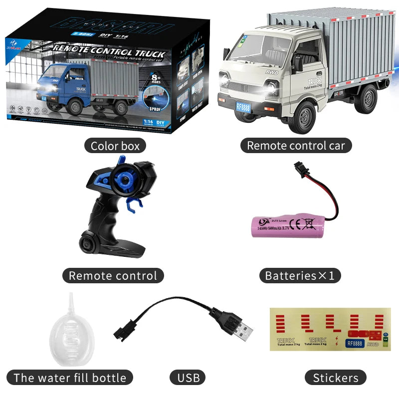 1:16 2.4GHZ RC Car Simulation Climbing Truck With Spray and LED Lights