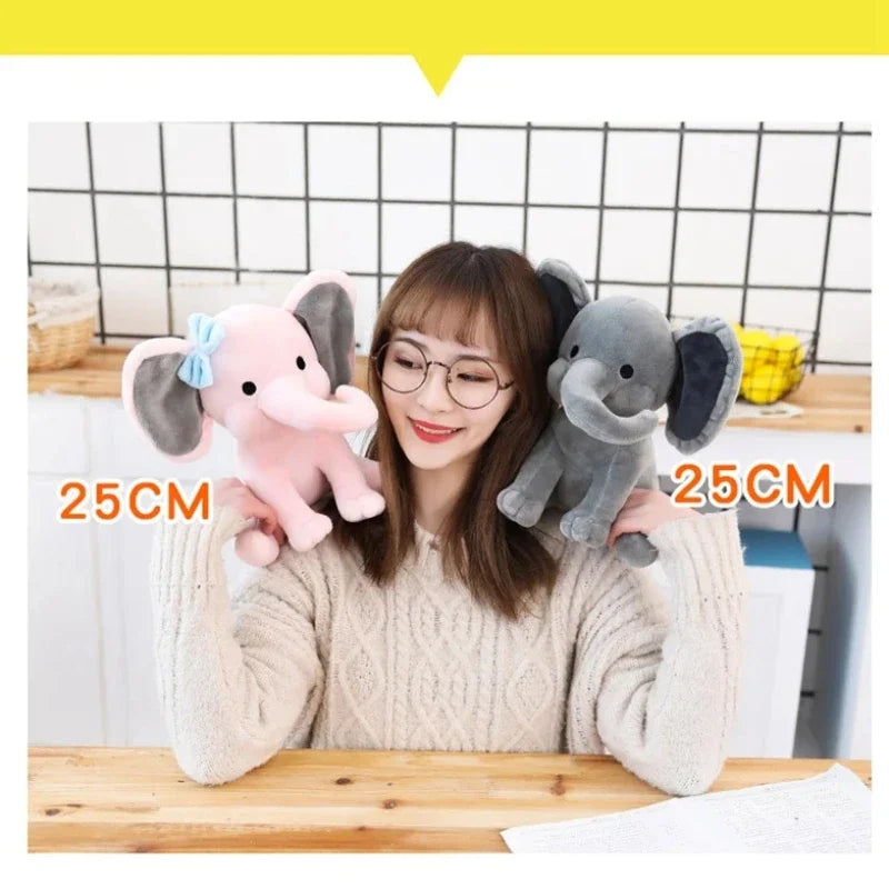 25cm Gray Elephant Kawaii Soft Sleeping Stuffed Plushie