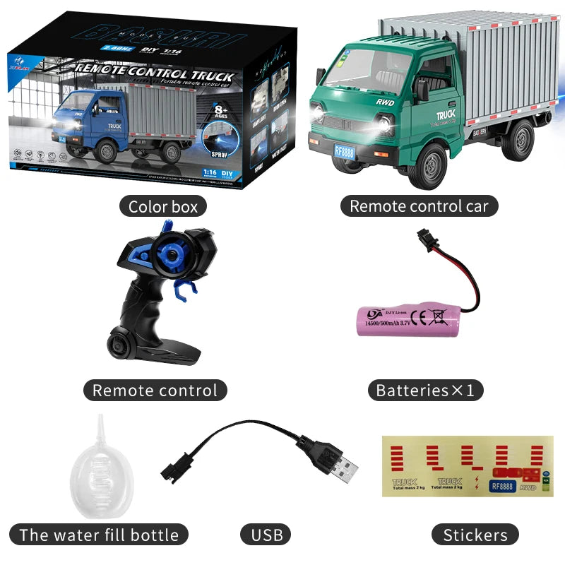 1:16 2.4GHZ RC Car Simulation Climbing Truck With Spray and LED Lights