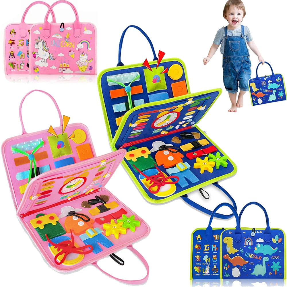 Toddler Busy Board Montessori Toys Learning Educational Activities Travel Toy Dinosaur