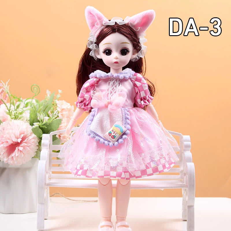 30CM Movable Joint Doll Girl Dress Up DIY Toys Cute Safety Baby Doll Babies