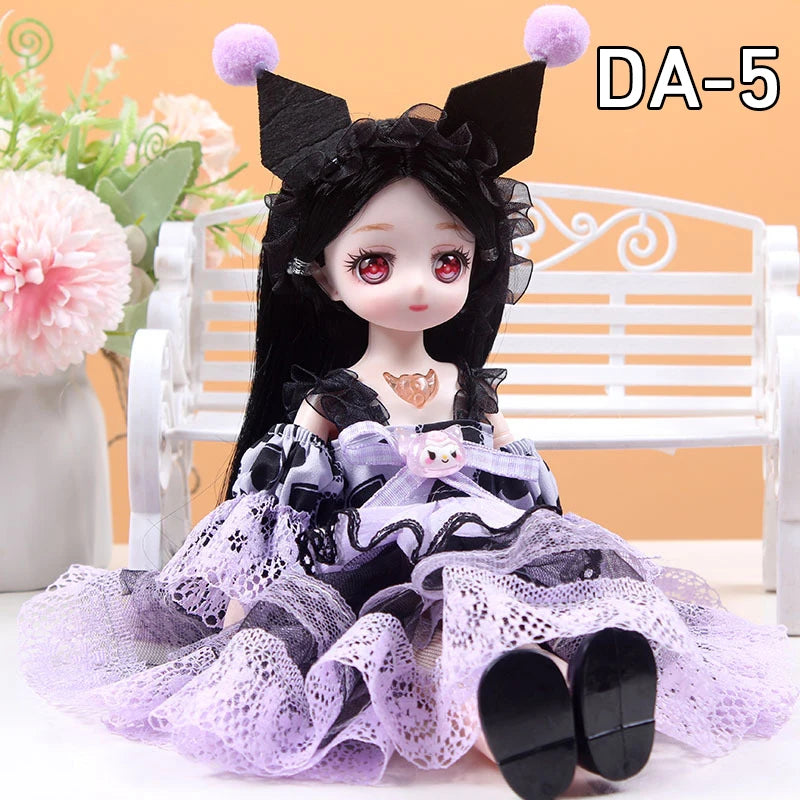 30CM Movable Joint Doll Girl Dress Up DIY Toys Cute Safety Baby Doll Babies