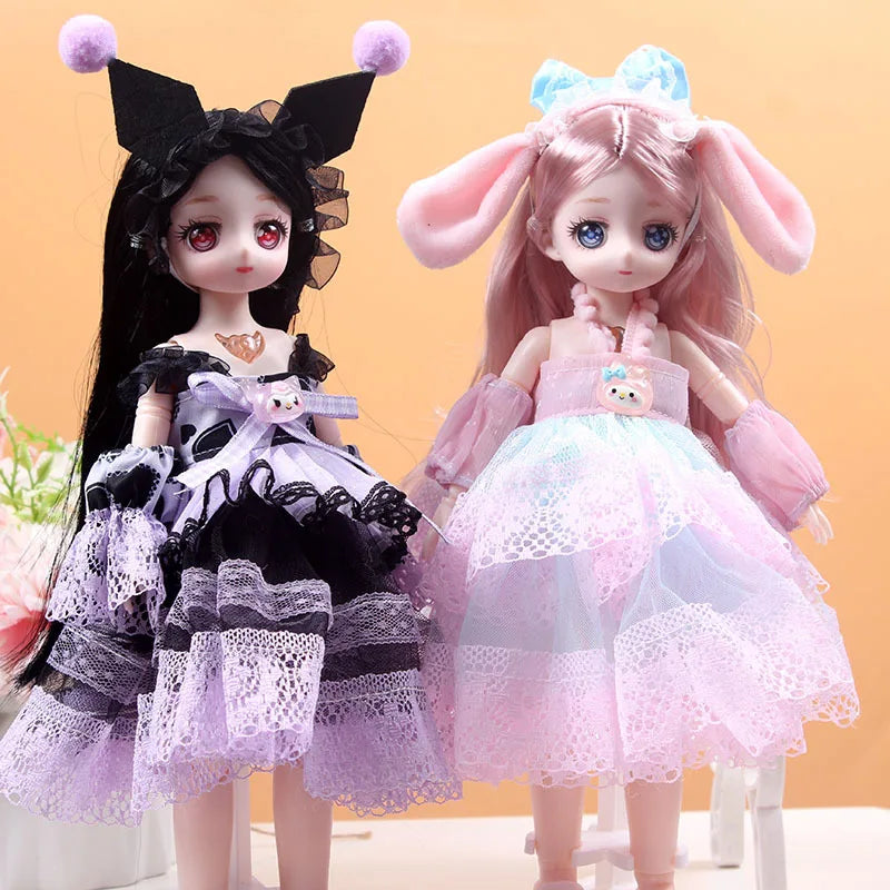 30CM Movable Joint Doll Girl Dress Up DIY Toys Cute Safety Baby Doll Babies
