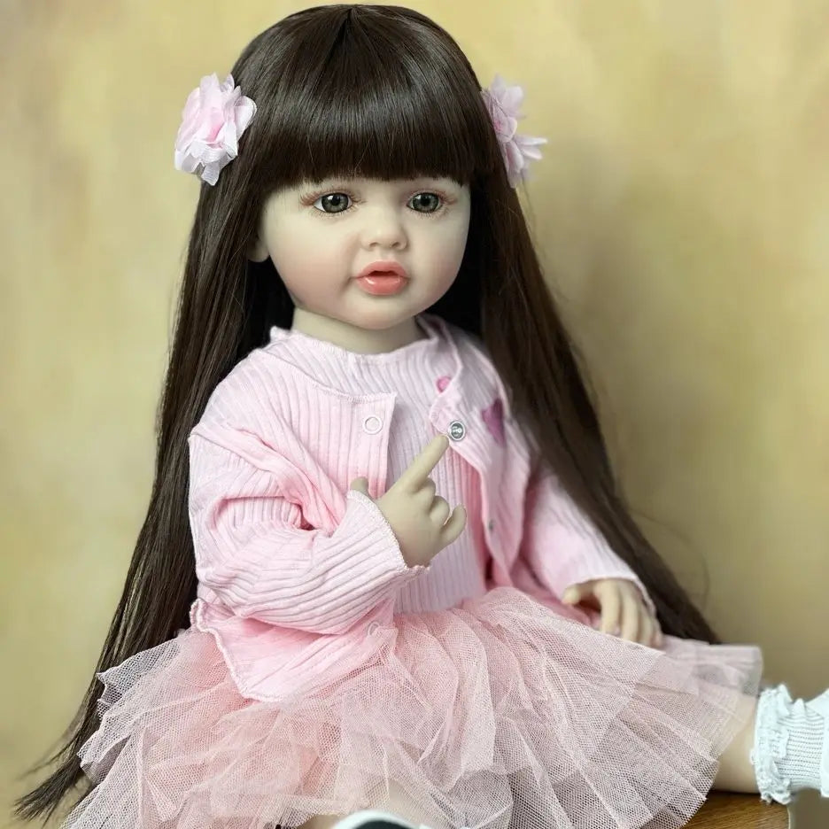 BZDOLL 55CM 22Inch Can Stand Reborn Baby Doll Soft Silicone Body Princess