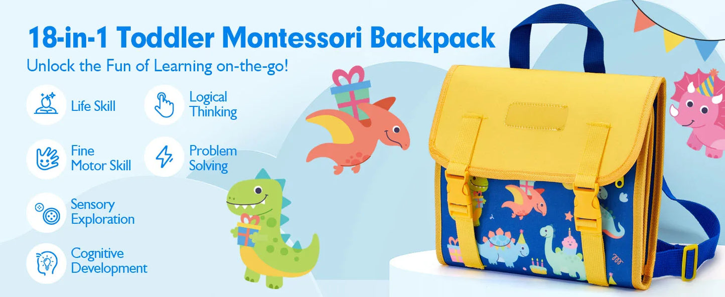 Toddler Busy Board Montessori Toys Learning Educational Activities Travel Toy Dinosaur