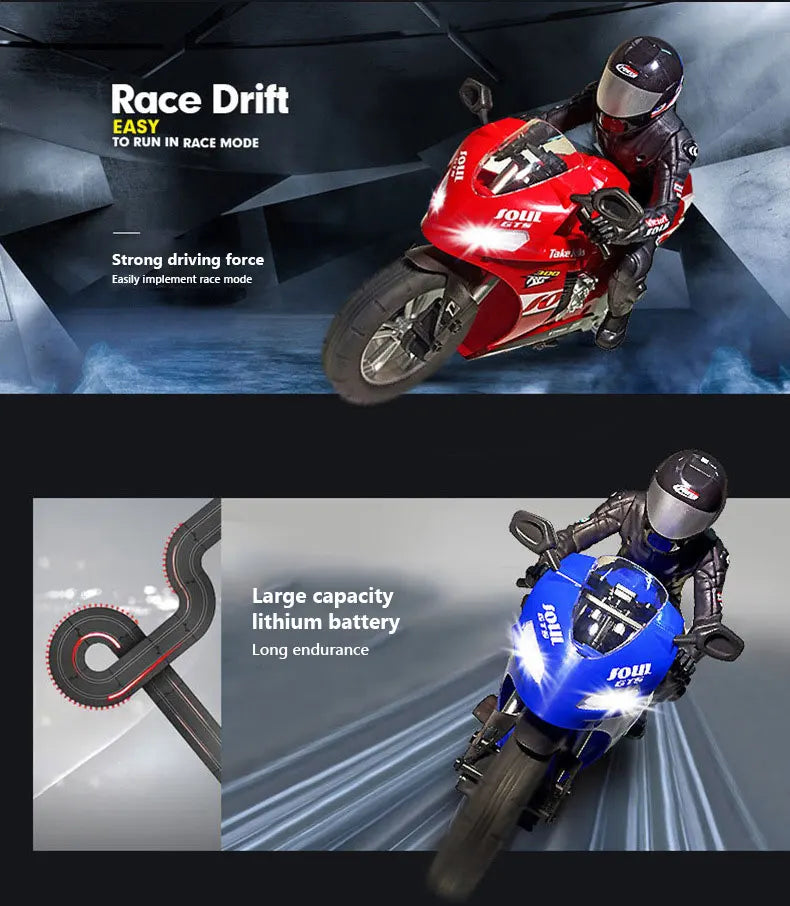 RC Motorcycles Toys, 1/6 Electric, High Speed 4CH Remote Control