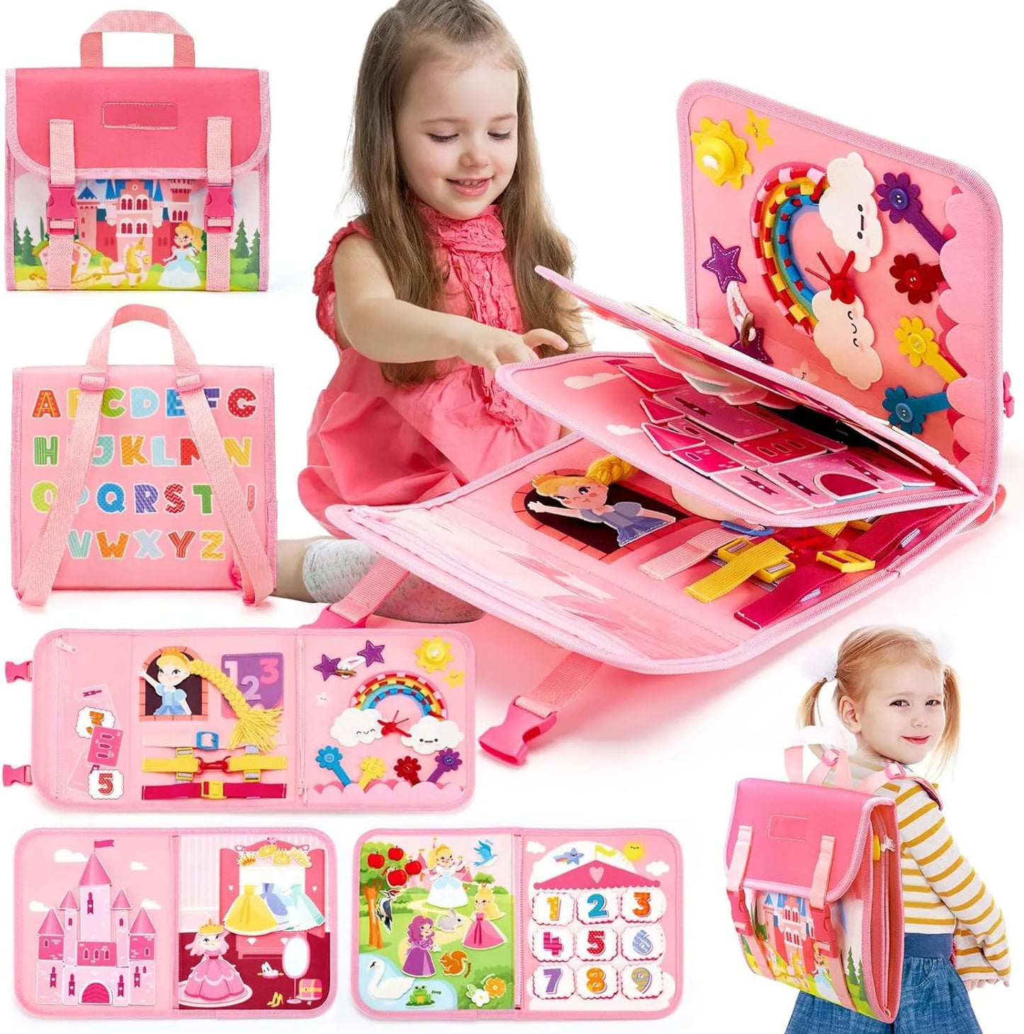 Toddler Busy Board Montessori Toys Learning Educational Activities Travel Toy Dinosaur