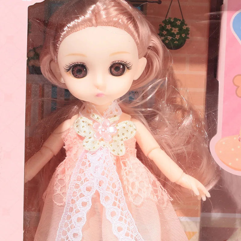 Toys BJD Doll for Girls Gifts Princess Bag Pet Shop Bicycle Joint Movable Full Set