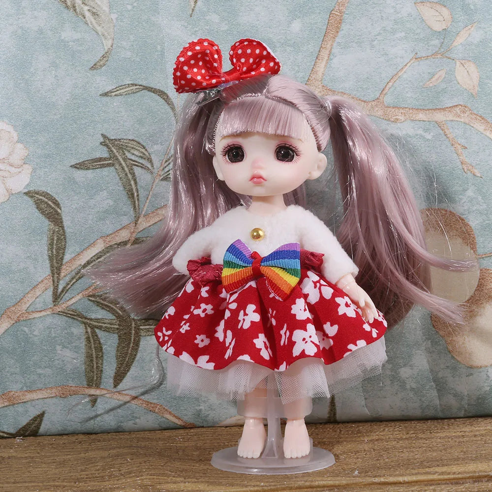 16cm BJD Doll Full Set 13 Moveable Joint Dolls Cartoon Dress Bjd Toy