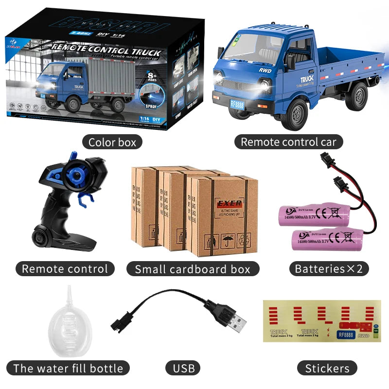 1:16 2.4GHZ RC Car Simulation Climbing Truck With Spray and LED Lights
