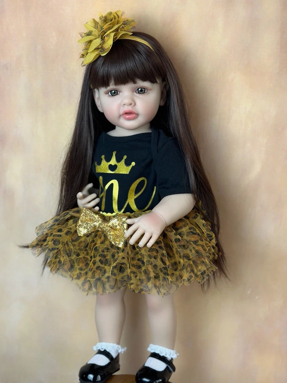 BZDOLL 55CM 22Inch Can Stand Reborn Baby Doll Soft Silicone Body Princess