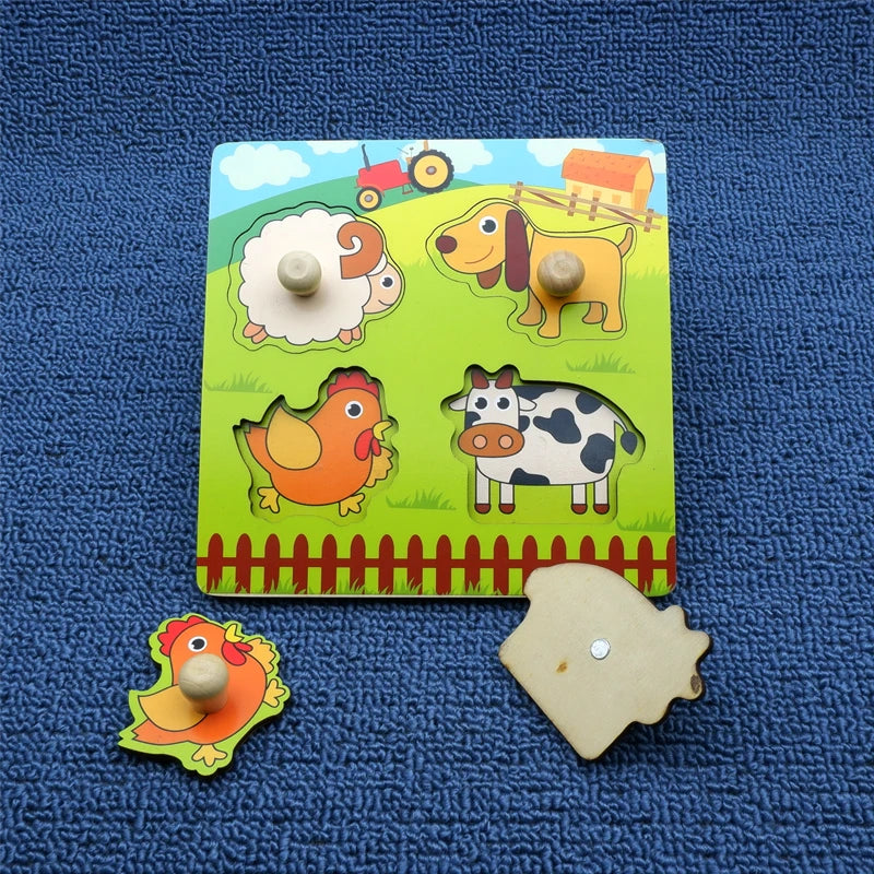 Children Hand Scratch Board Game, 3D Puzzle Early Education Matching Board Game
