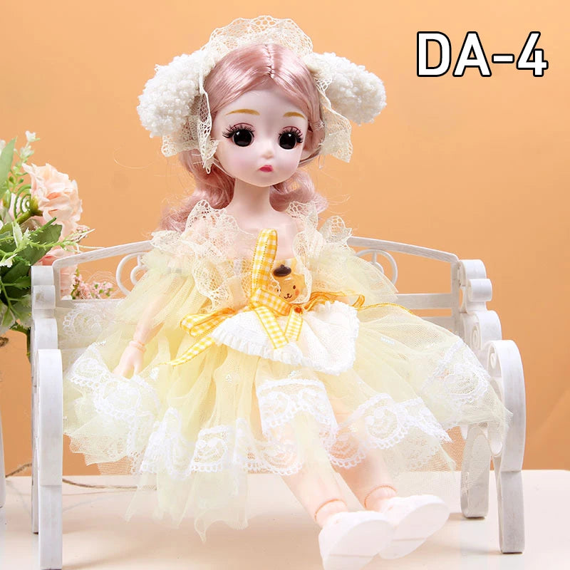 30CM Movable Joint Doll Girl Dress Up DIY Toys Cute Safety Baby Doll Babies