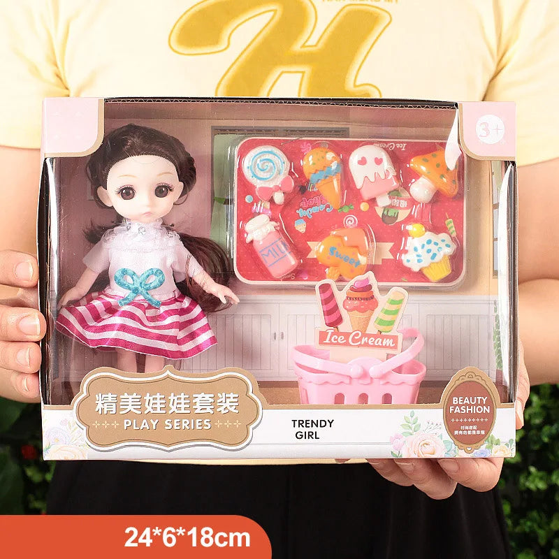 Toys BJD Doll for Girls Gifts Princess Bag Pet Shop Bicycle Joint Movable Full Set