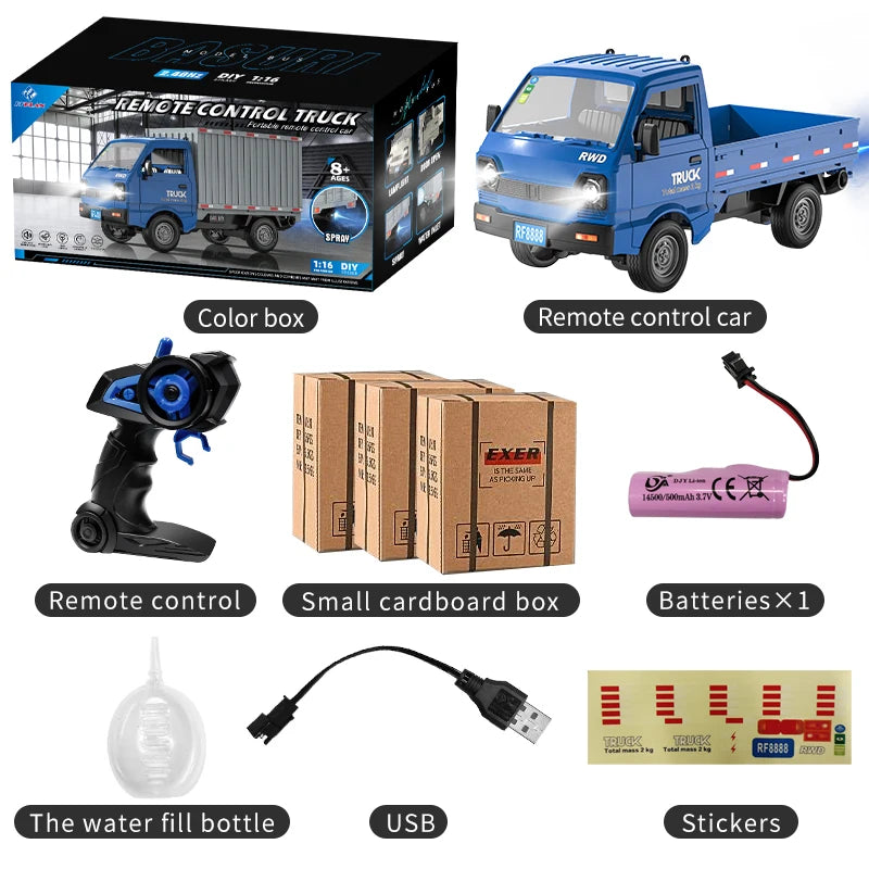 1:16 2.4GHZ RC Car Simulation Climbing Truck With Spray and LED Lights