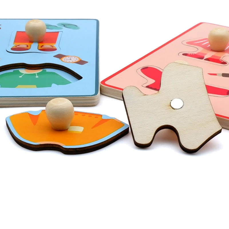 Children Hand Scratch Board Game, 3D Puzzle Early Education Matching Board Game