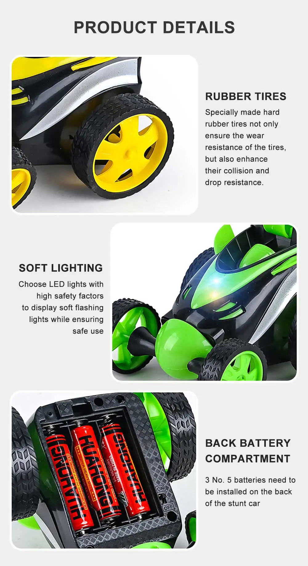 Remote Control Car - Rc Stunt Car, 360 Degree Rotation Racing Car, Flip and Roll