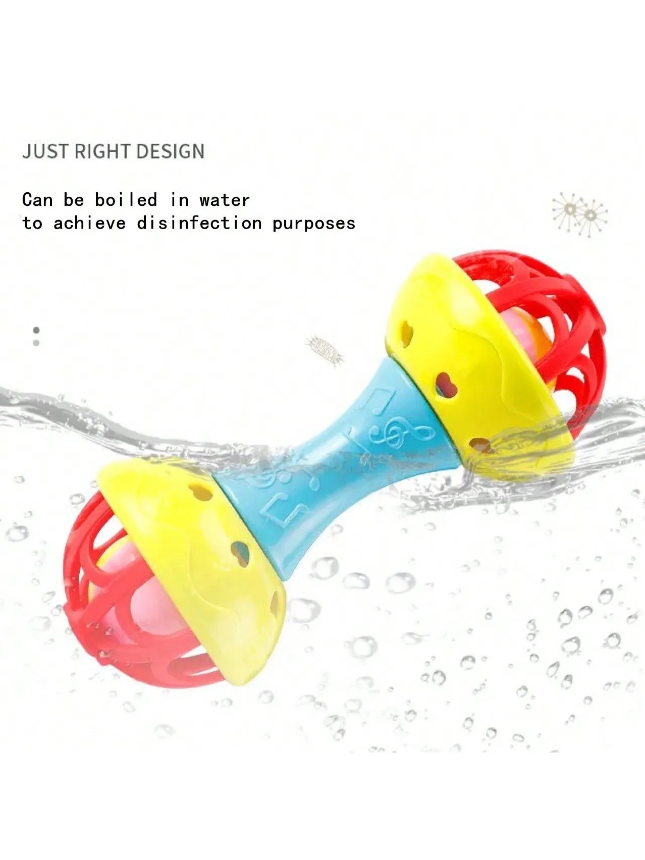 1pc random color Toddler Double-headed Hand Rattles Soothing Hand Grip Rattles Toys