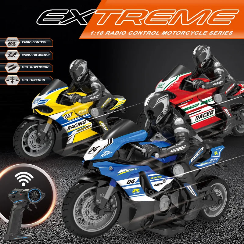 RC Motorcycles Toys, 1/6 Electric, High Speed 4CH Remote Control
