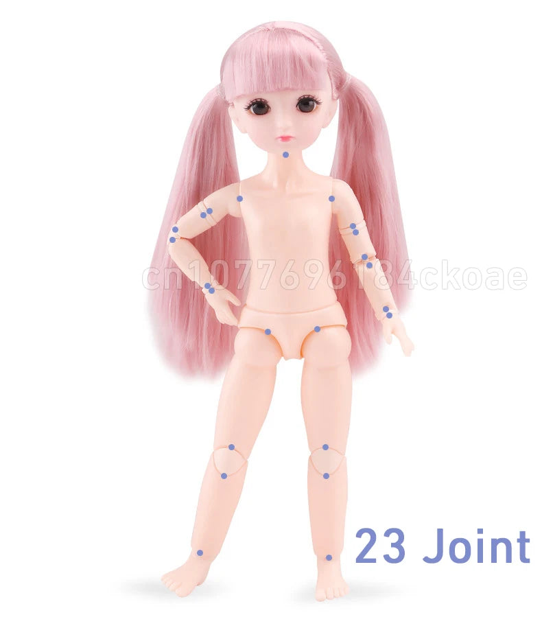 12 Inch 30cm 1/6 Girl Bjd Dolls with Clothes Skirt Hat Headdress Dress Up DIY Toys Dollhouse