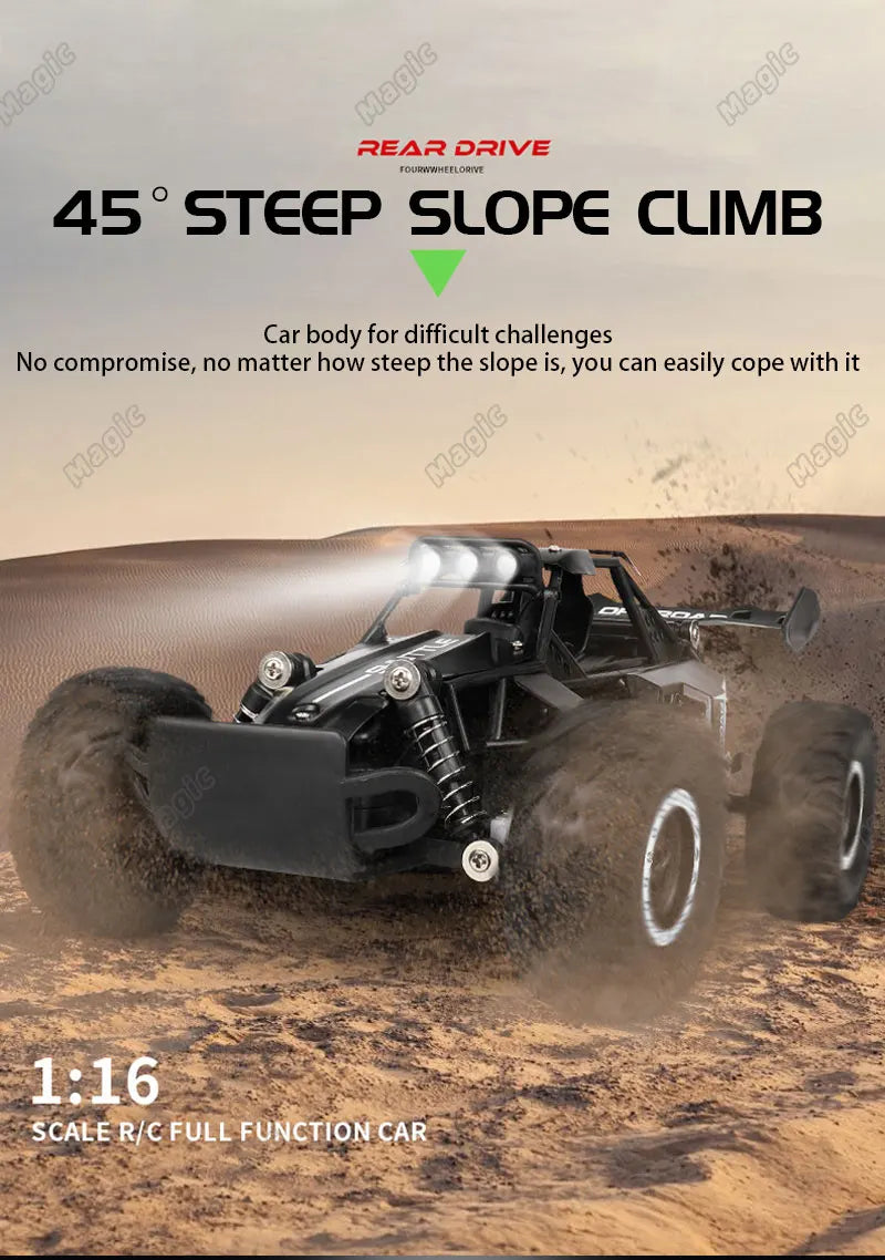 New RC Car 1:16 2.4Gh 20KM/H Model With LED Lights 2WD Off-road Remote Control