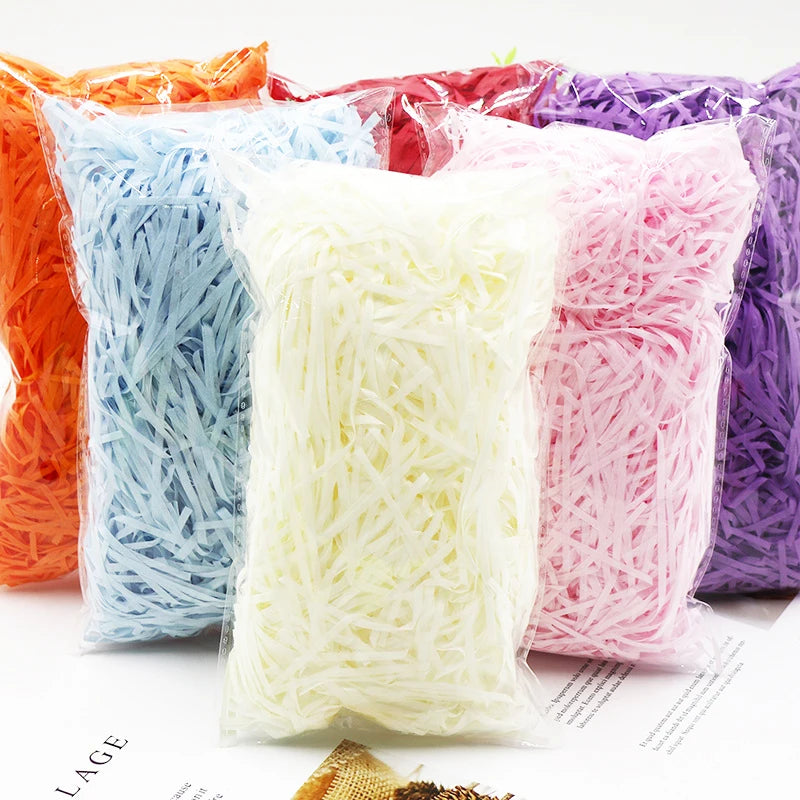 100g Colorful Shred Crinkle Paper Raffia Shredded Confetti Birthday Gift Box Filling Material Wedding Party DIY Packaging Decor