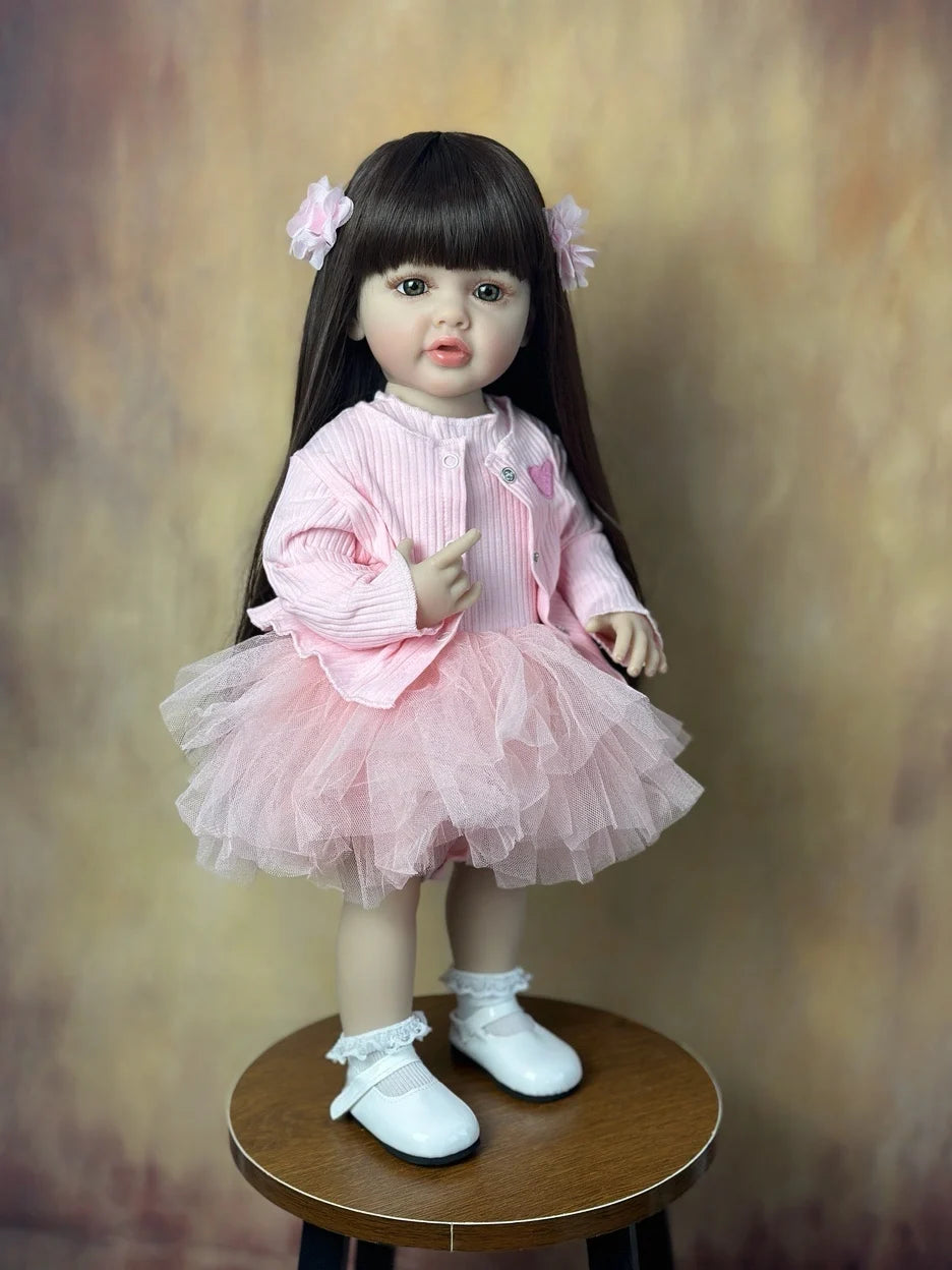 BZDOLL 55CM 22Inch Can Stand Reborn Baby Doll Soft Silicone Body Princess