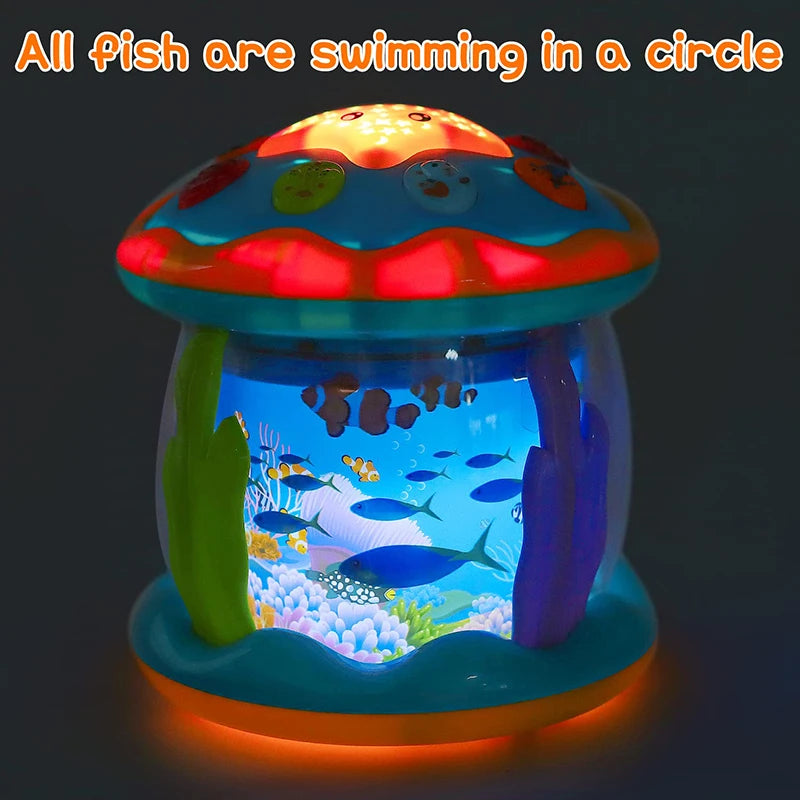Baby Toys 1-3 Years Babies Ocean Light Rotary Projector Musical Toys Montessori Early Educational Sensory Toys