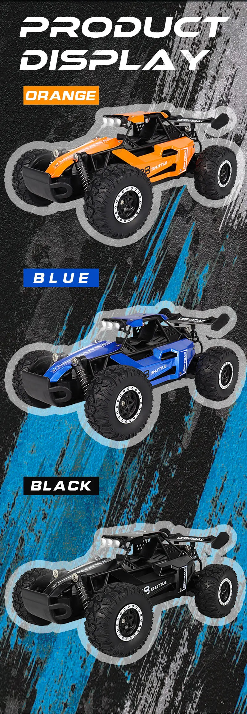 New RC Car 1:16 2.4Gh 20KM/H Model With LED Lights 2WD Off-road Remote Control